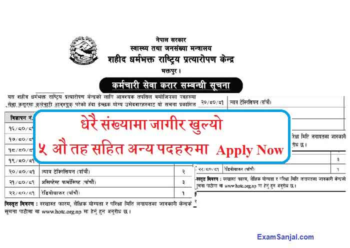 Saheed Dharmabhakta National Transplant Center Job Vacancy Rastriya Pratyaropan Kendra Jobs