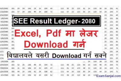 SEE Result Ledger Download School wise School SEE Ledger View