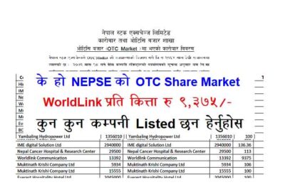 OTC Market in Nepal Over the Counter Market Nepse Nepal Stock Exchange OTC