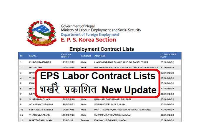 eps korea labor contract list